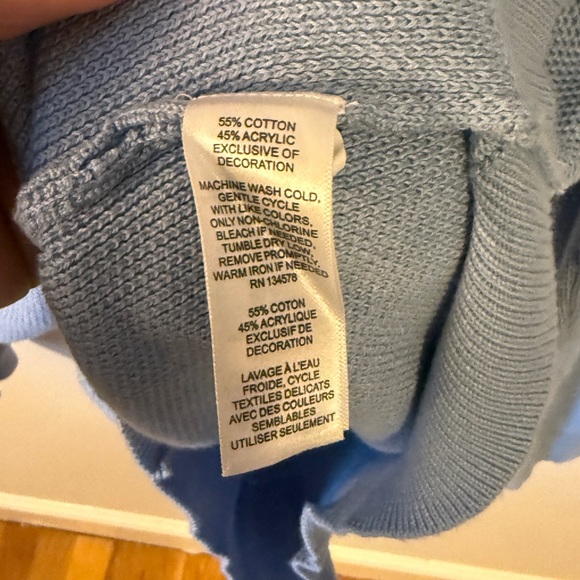 Vineyard Vines Men's Light Blue Quarter-Zip Sweater - Picture 4 of 4